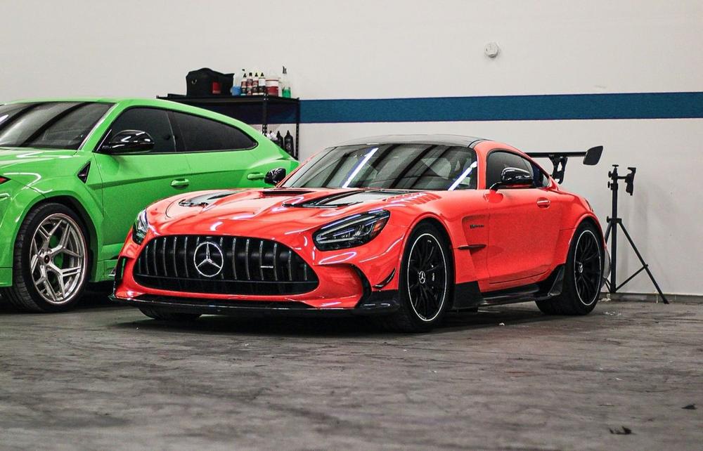 Exotic cars being detailed inside the Obsidian studio near Baltimore
