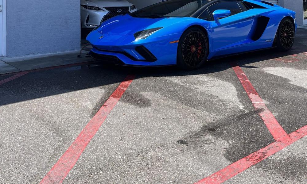 Blue Lamborghini Aventador detailed to a flawless finish